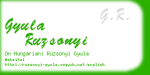 gyula ruzsonyi business card